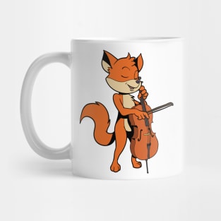 Comic fox plays cello Mug